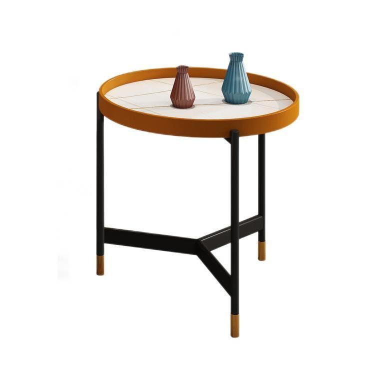 Modern Slate Tray Top 3 Legs Coffee Table White/Black Round Table Clearhalo 'Coffee & Accent Tables' 'Coffee Tables' 'coffee_tables' 'furn' 'furn_coffee_tables' 'Furniture' 'Living Room Furniture' 1200x1200_bf215325-5de0-430b-a065-6216b490c371