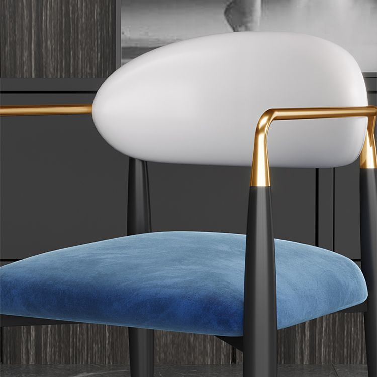 Designer Style Dining Arm Chair Upholstered Matte Finish Open Back Dining Chair Clearhalo ' kitchen&dining_furn' 'Dining Chairs' 'Dining Tables & Seating' 'dining_chair' 'furn' 'furn_dining_chair' 'Furniture' 'furniture_dining_chair' 'Kitchen & Dining Furniture' 'kitchen' 1200x1200_bf223a2e-d951-4f7c-82c4-3d12c2eab0a4