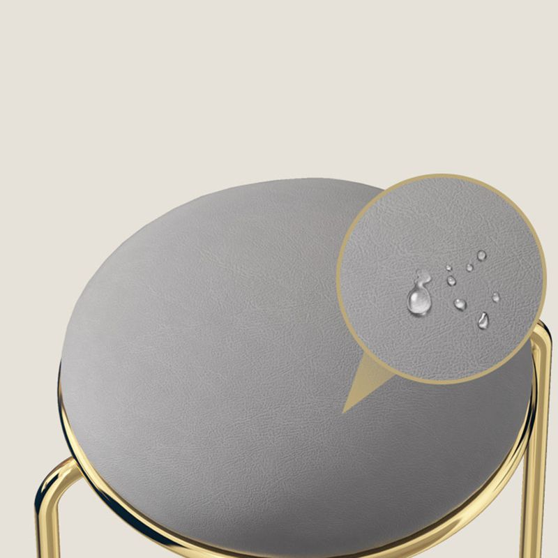 現代のプーフオットマンファブリック布張り金属フレームラウンドオットマン