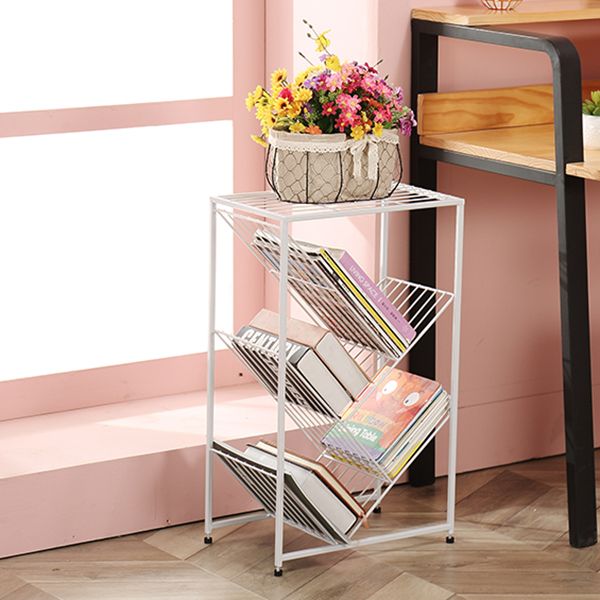 Modern Style Metal Bookcase White Open Bookshelf for Living Room Clearhalo 'Bookcases' 'furn' 'furn_bookcases' 'Furniture' 'Office Furniture' 1200x1200_bf247faf-9a9d-422b-b1ea-7de46eabdf35