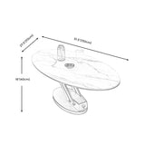 Round Slate Coffee Table with Lift Top Pedestal Base 1 Single Cocktail Table