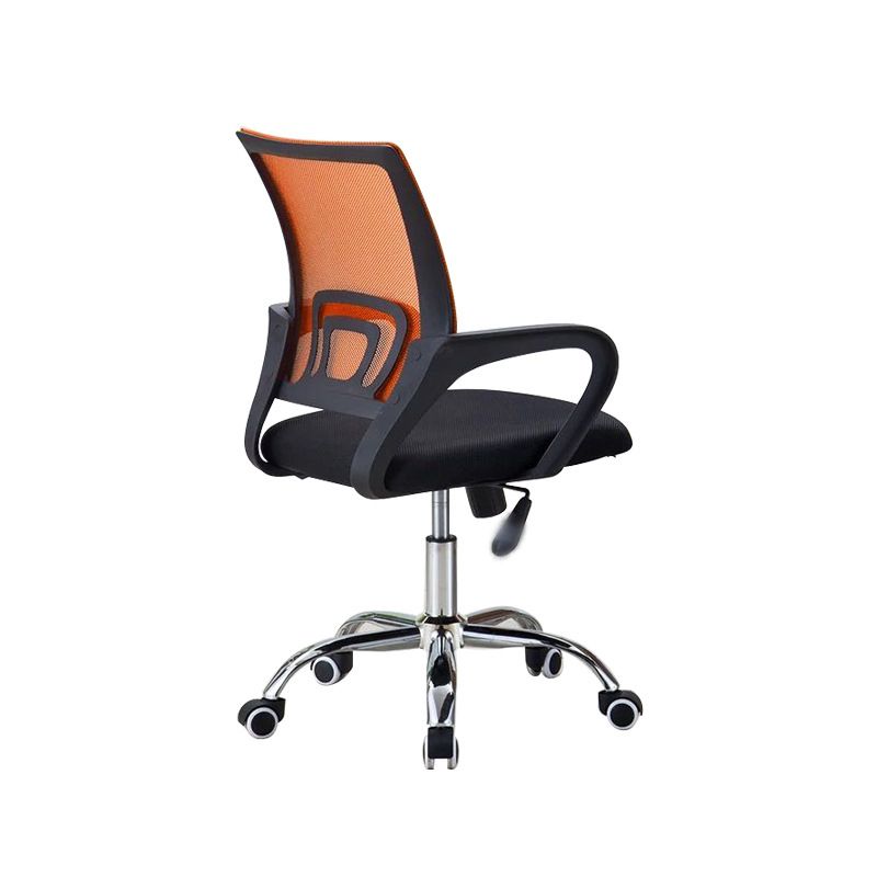 Mid-back Office Chair with Sponge Cushion Fixed Arm Metal Leg Desk Chair Clearhalo 'furn' 'furn_office_chair' 'Furniture' 'Office Chairs' 'Office Furniture' 'office_chair' 1200x1200_bf2575ef-eefe-4a6e-9132-2d4ad96fe0b9