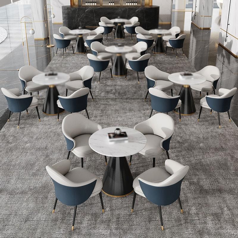 Contemporary 1/4/5 Pieces Dining Set Round Dining Room Table Set with Leather Chairs Clearhalo 'Dining Room Sets' 'Dining Tables & Seating' 'dining_room_set' 'furn' 'furn_dining_room_set' 'Furniture' 'furniture_dining_room_set' 'Kitchen & Dining Furniture' 'kitchen&dining_furn' 'kitchen' 1200x1200_bf270e2d-a6f6-48c0-8726-e5c5f63984f0