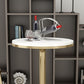 Glam Style Gold Iron Bar Table 19.6"W Top Marble Indoor Bistro Table with Pedestal Clearhalo 'Bar Furniture' 'Bar Tables' 'bar_tables' 'furn' 'furn_bar_tables' 'Furniture' 'furniture_bar_tables' 'Kitchen & Dining Furniture' 'kitchen&dining_furn' 'kitchen' 1200x1200_bf286735-5720-4d4b-9c55-82c29e9905ad