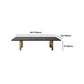 Glam 15.7" H Rectangle Slate Coffee Table Steel 2 Legs Cocktail Table