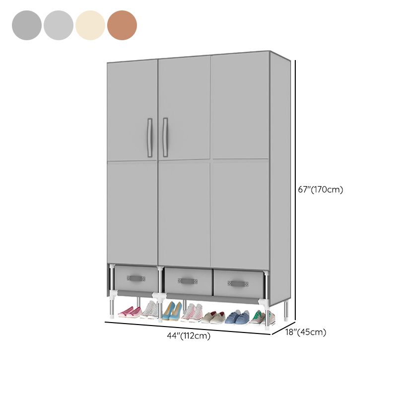 Contemporary Wardrobe Armoire Steel Wardrobe Closet with Legs for Home Clearhalo 'Armoires & Wardrobes' 'armoires_wardrobes' 'Bedroom Furniture' 'furn' 'furn_armoires_wardrobes' 'Furniture' 1200x1200_bf290dca-5e40-4010-b908-6cf224d3c2eb