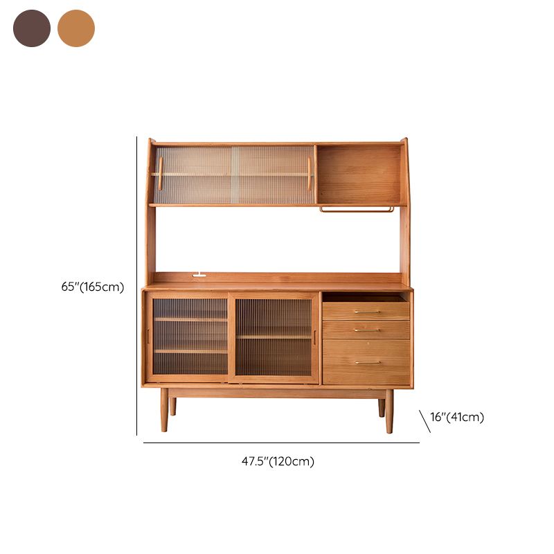 Armadio in legno massiccio Porte di vetro Hutch per sala da pranzo contemporanei