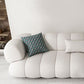 Scandinavian Fabric Sofa Biscuit Back Tuxedo Arm Sofa in White