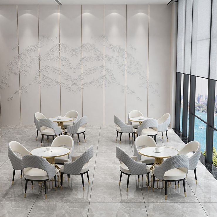 Metal and Stone Table Glam Style Simple Home Round Dining Table Clearhalo 'Dining Tables & Seating' 'Dining Tables' 'dining_table' 'furn' 'furn_dining_table' 'Furniture' 'Kitchen & Dining Furniture' 1200x1200_bf2b52fd-0b61-43b7-b9b7-72f2f44ea74a