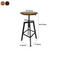 Industrial Metal Barstool Faux Leather Upholstered Counter Stool in Matte Finish