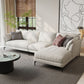 Scandinavian Linen Cushion Back Sectional Cream Slipcovered for Living Room Sofa