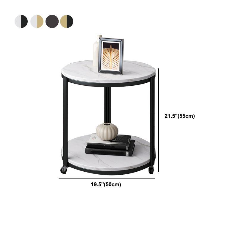 Mesa nocturna de piedra glamorosa 21.65 "gabinete de noche de altura con 2 estantes