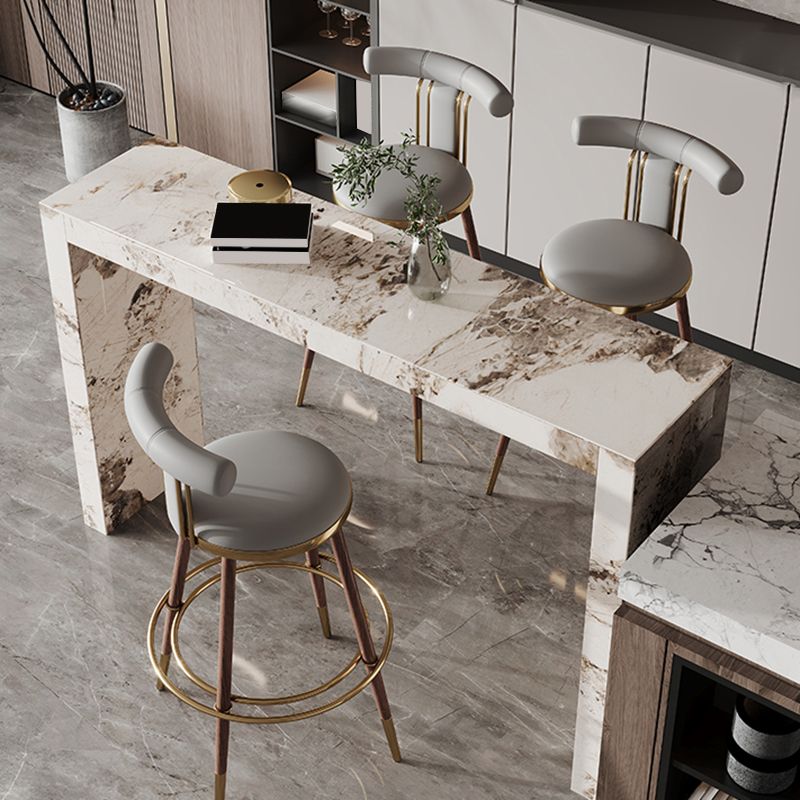 Glam Rectangle Bistro Bar Table Sintered Stone Bar Table for Home Clearhalo 'Bar Furniture' 'Bar Tables' 'bar_tables' 'furn' 'furn_bar_tables' 'Furniture' 'Kitchen & Dining Furniture' 1200x1200_bf2f245f-7e45-498a-8402-4b472d756eb2