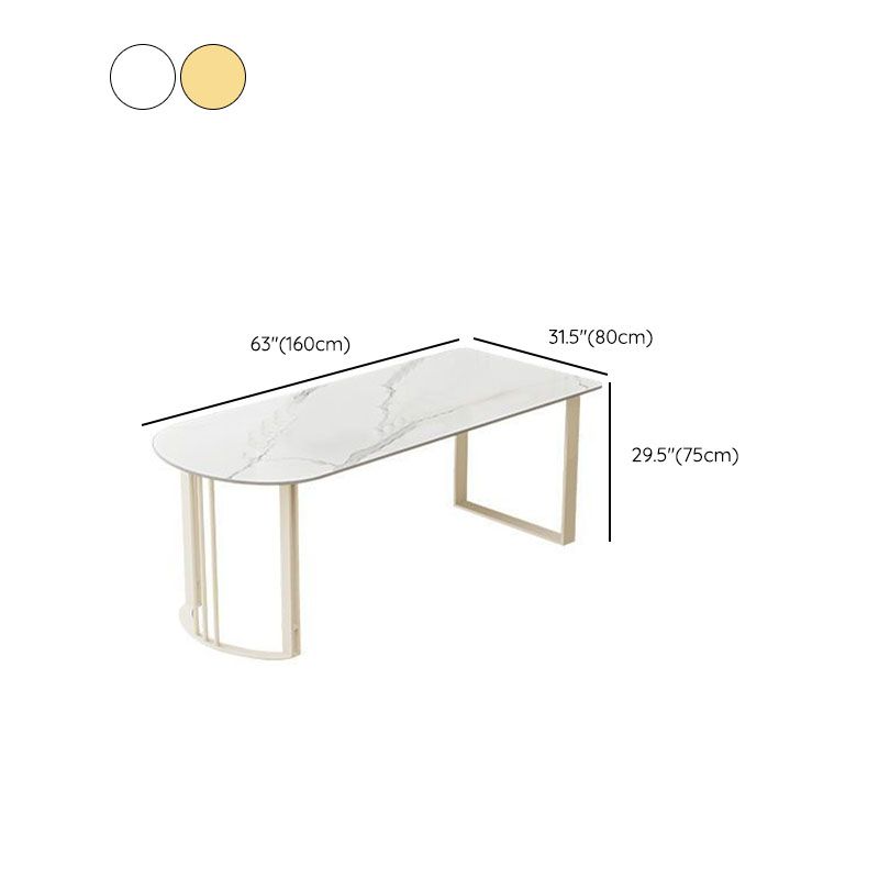 Contemporary Dining Room Dinner Table 4 Legs Stone Dining Table Clearhalo 'Dining Tables & Seating' 'Dining Tables' 'dining_table' 'furn' 'furn_dining_table' 'Furniture' 'Kitchen & Dining Furniture' 1200x1200_bf3075af-b20d-44e9-b5be-b4d6b0c494ff