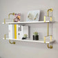 Metal and Wooden Shelf Bookcase Open Wall Mounted Gold Bookshelf for Home Clearhalo 'Bookcases' 'furn' 'furn_bookcases' 'Furniture' 'Office Furniture' 1200x1200_bf30f1fd-e499-4f92-8750-d98f8d13df74