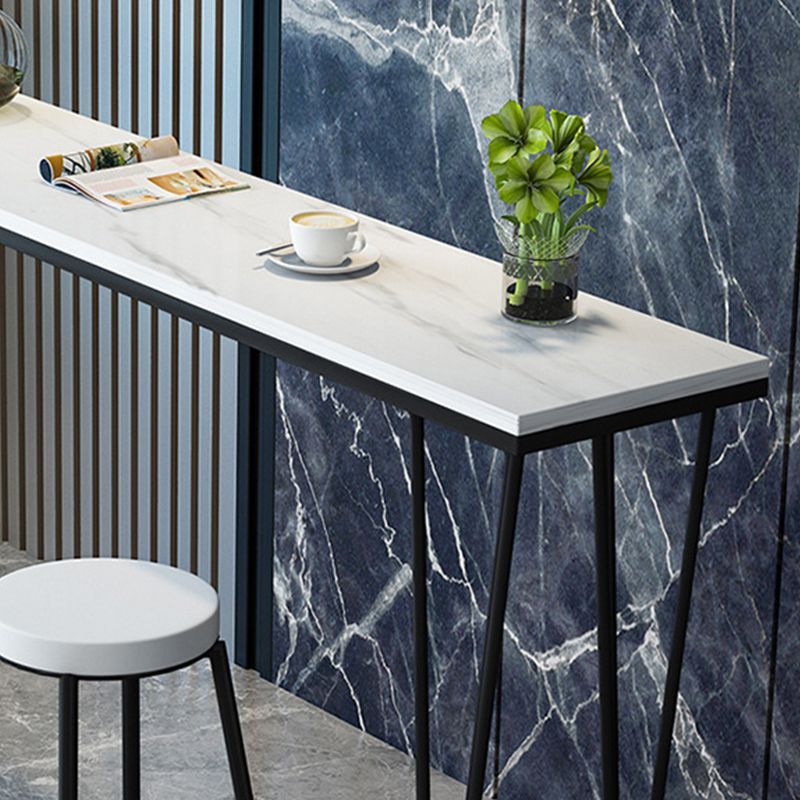Modern Bar-height Table Stone Top Bistro Pub Table with Four Legs Clearhalo 'Bar Furniture' 'Bar Tables' 'bar_tables' 'furn' 'furn_bar_tables' 'Furniture' 'Kitchen & Dining Furniture' 1200x1200_bf333790-5c38-49ac-a262-292d7758c92c