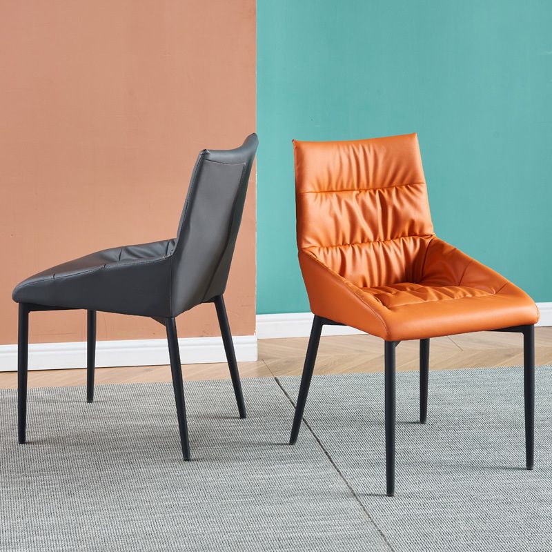 Modern Style Faux Leather Chair Armless Side Chairs with Metal Legs for Kitchen Clearhalo 'Dining Chairs' 'Dining Tables & Seating' 'dining_chair' 'furn' 'furn_dining_chair' 'Furniture' 'Kitchen & Dining Furniture' 1200x1200_bf359d35-5b9e-4404-8d40-6a1deb053571