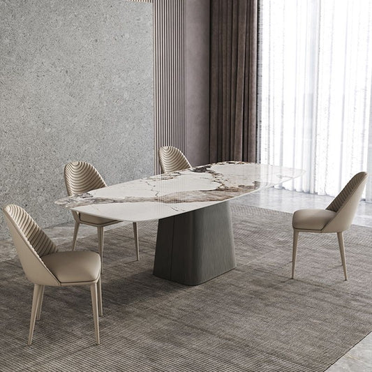 Minimalist Sintered Stone Dining Room Set with Black Base Formal Dining Table Set Clearhalo 'Dining Room Sets' 'Dining Tables & Seating' 'dining_room_set' 'furn' 'furn_dining_room_set' 'Furniture' 'furniture_dining_room_set' 'Kitchen & Dining Furniture' 'kitchen&dining_furn' 'kitchen' 1200x1200_bf3661dc-0369-4fc2-8678-bde96ce96b20