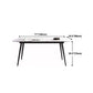 Metal Contemporary Rectangle Dining Table White Sintered Stone Top Table for Dining Room