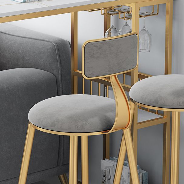 Modern Bar Dining Table with Shelves Iron Base Bar Height Cocktail Table Clearhalo 'Bar Furniture' 'Bar Tables' 'bar_tables' 'furn' 'furn_bar_tables' 'Furniture' 'furniture_bar_tables' 'Kitchen & Dining Furniture' 'kitchen&dining_furn' 'kitchen' 1200x1200_bf38c637-f24d-4e82-aa61-da84a848eae7