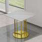 Metal Base Dining Table Glam Style White Stone Top Dining Table for Living Room Clearhalo 'Dining Tables & Seating' 'Dining Tables' 'dining_table' 'furn' 'furn_dining_table' 'Furniture' 'furniture_dining_table' 'Kitchen & Dining Furniture' 1200x1200_bf38f069-d263-42d2-8462-101a01168507