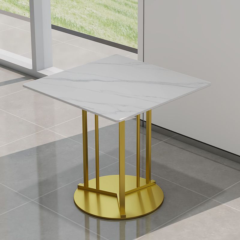 Metal Base Dining Table Glam Style White Stone Top Dining Table for Living Room Clearhalo 'Dining Tables & Seating' 'Dining Tables' 'dining_table' 'furn' 'furn_dining_table' 'Furniture' 'furniture_dining_table' 'Kitchen & Dining Furniture' 1200x1200_bf38f069-d263-42d2-8462-101a01168507
