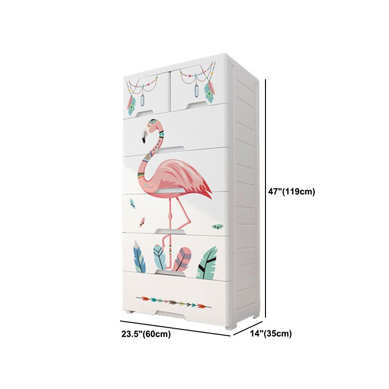 Contemporary Non-Hanging Armoire Plastic Bedroom Wardrobe Closet