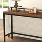 Modern Bar Dining Table Indoor Rectangle Wood Bar Table Trestle Iron Base in Brown Clearhalo 'Bar Furniture' 'Bar Tables' 'bar_tables' 'Furniture' 'furniture_bar_tables' 'Kitchen & Dining Furniture' 'kitchen&dining_furn' 'kitchen' 1200x1200_bf3952e0-9769-4041-9fa1-9953de2c546b