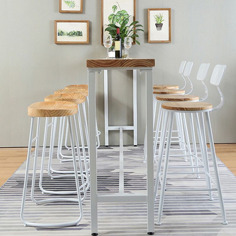 Modern Style Rectangle Bar Table Solid Wood Trestle Base Bar Dining Table Clearhalo 'Bar Furniture' 'Bar Tables' 'bar_tables' 'furn' 'furn_bar_tables' 'Furniture' 'Kitchen & Dining Furniture' 1200x1200_bf397e1b-564e-4715-b387-826663a711ae