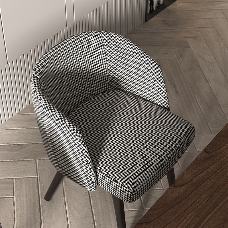 Sedia a braccio da pranzo in cucina contemporanea sedia imbottita con gambe in legno