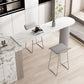 Modern Stone Top Cocktail Bar Table 42-inch Height Metal Base Bar Height Table Clearhalo 'Bar Furniture' 'Bar Tables' 'bar_tables' 'furn' 'furn_bar_tables' 'Furniture' 'furniture_bar_tables' 'Kitchen & Dining Furniture' 1200x1200_bf3bf9aa-f0bc-4f93-9b3e-2863b84abadc
