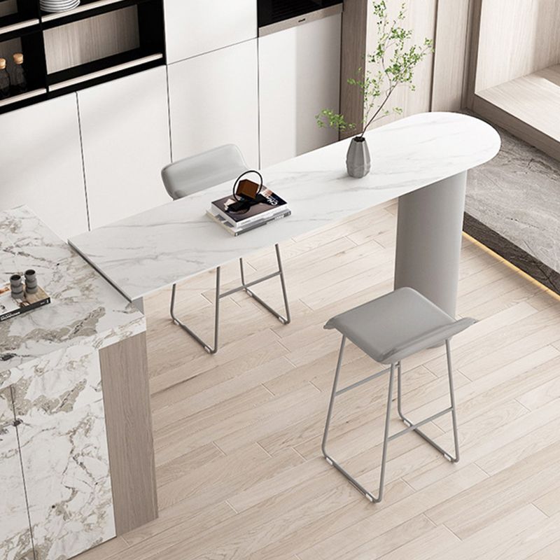 Modern Stone Top Cocktail Bar Table 42-inch Height Metal Base Bar Height Table Clearhalo 'Bar Furniture' 'Bar Tables' 'bar_tables' 'furn' 'furn_bar_tables' 'Furniture' 'furniture_bar_tables' 'Kitchen & Dining Furniture' 1200x1200_bf3bf9aa-f0bc-4f93-9b3e-2863b84abadc
