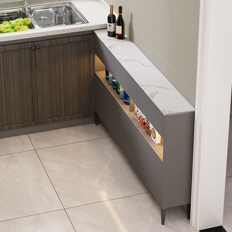 Mesa de piedra del gabinete del aparador contemporáneo con cajones