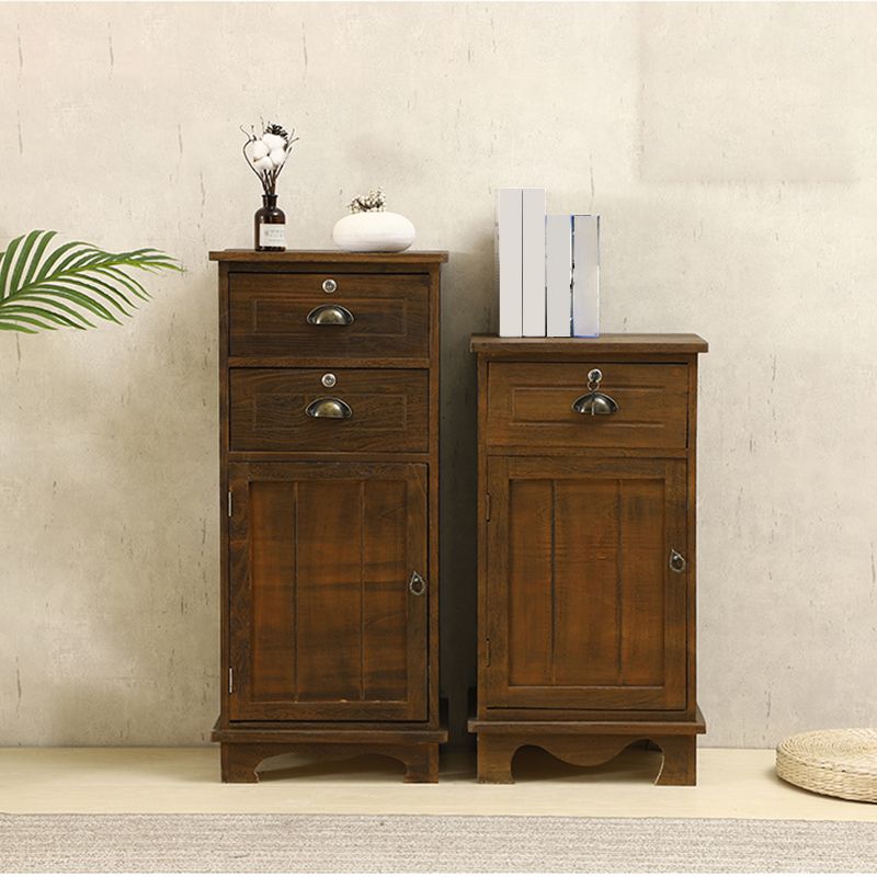 Industrial Bracket Legs Accent Cabinet with Door and Drawers Storage Cabinet Clearhalo 'Cabinets & Chests' 'cabinets_chests' 'furn' 'furn_cabinets_chests' 'Furniture' 'Living Room Furniture' 1200x1200_bf3f2543-9290-420f-bf6e-818dba1b0d13