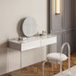 Glam Style Acrylic White Slate Table Top Transparent Base with 2 Drawer Dresser