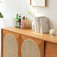 Cajón Pine Wood aparador de estantería ajustable moderna Credenza para sala de estar