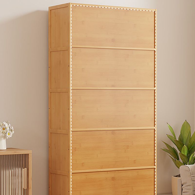 Contemporary Wood Accent Cabinet Rectangle Storage Cabinet with Glass Top