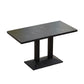Modern Manufactured Wood Top Black Metal Pedestal Dining Table Clearhalo 'Dining Tables & Seating' 'Dining Tables' 'dining_table' 'furn' 'furn_dining_table' 'Furniture' 'Kitchen & Dining Furniture' 1200x1200_bf43854c-660f-4c29-af29-cf321ab03faf