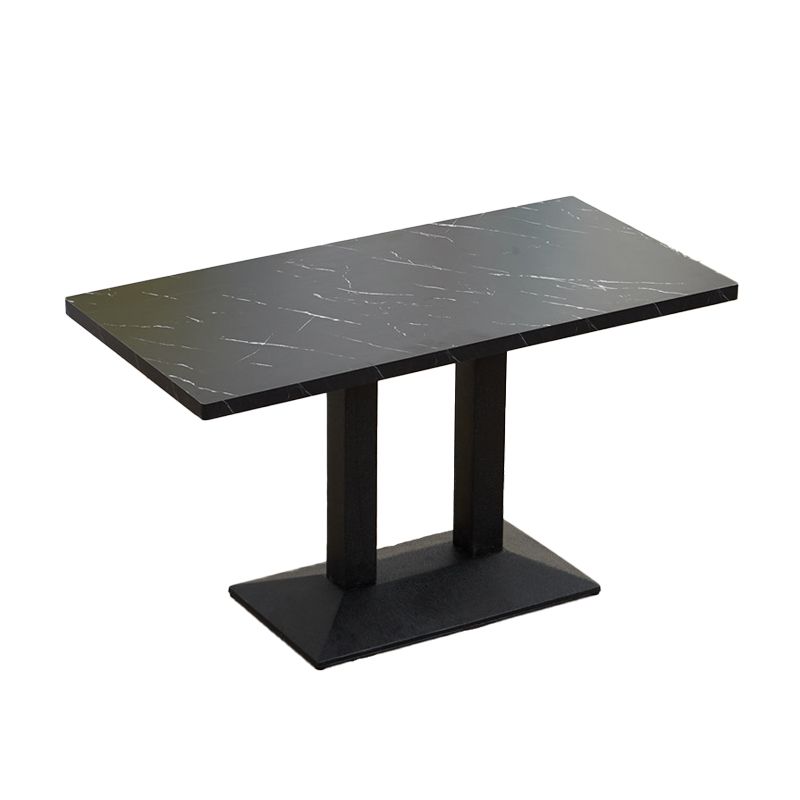 Modern Manufactured Wood Top Black Metal Pedestal Dining Table Clearhalo 'Dining Tables & Seating' 'Dining Tables' 'dining_table' 'furn' 'furn_dining_table' 'Furniture' 'Kitchen & Dining Furniture' 1200x1200_bf43854c-660f-4c29-af29-cf321ab03faf
