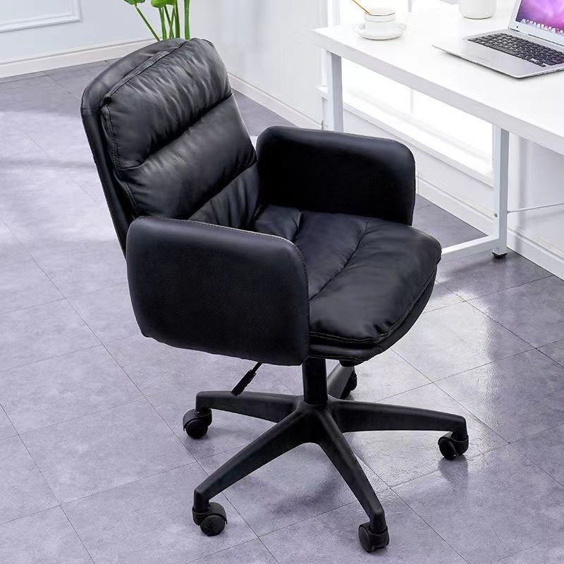 Modern Office Chair Armless Leather Adjustable Seat Height Swivel Chair with Wheels Clearhalo 'furn' 'furn_office_chair' 'Furniture' 'Office Chairs' 'Office Furniture' 'office_chair' 1200x1200_bf44161e-512b-4dac-8eb6-59e0da7fe7f8