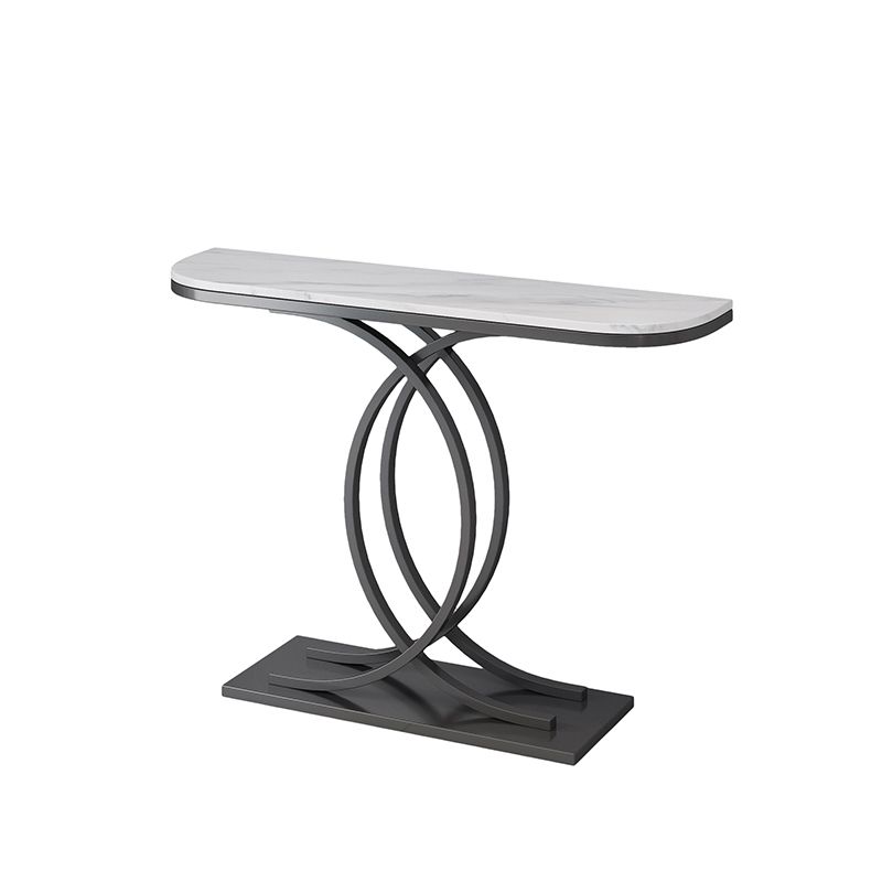 Table de consola de media luna glamera mesa de sofá de consola de hierro para hall