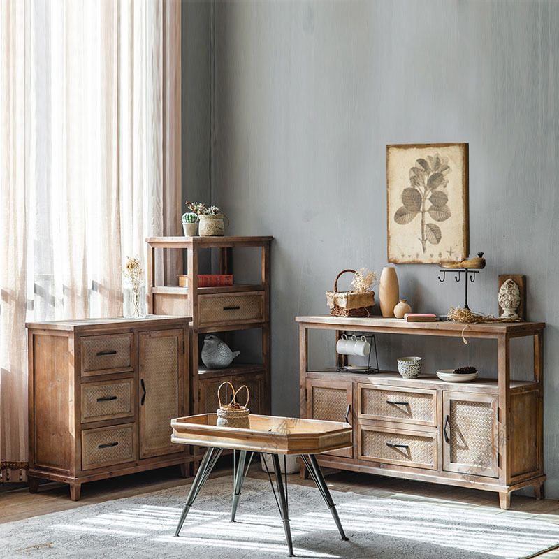 Armoire en bois industrielle avec portes et tiroirs armoire en bois en détresse