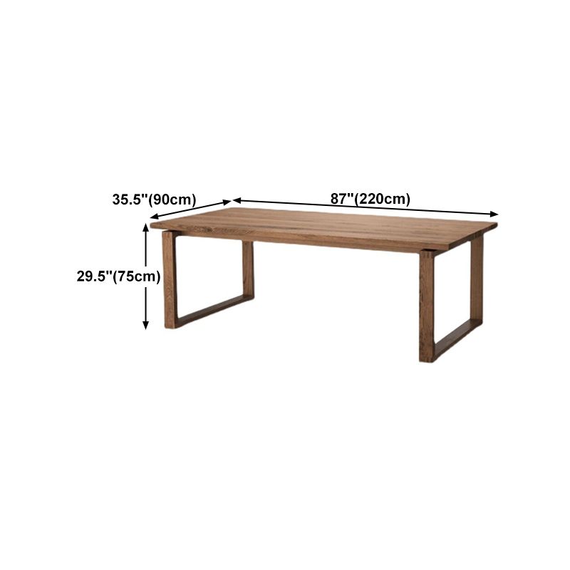 Pine Wood Top Table Rectangle Traditional Luxury Table with Sled Base Clearhalo 'Dining Tables & Seating' 'Dining Tables' 'dining_table' 'furn' 'furn_dining_table' 'Furniture' 'furniture_dining_table' 'Kitchen & Dining Furniture' 1200x1200_bf4976bd-3b2f-4fc2-a0a0-2f8168a57dc8