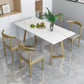 Glam Style 1/5 Pieces Dining Set with Rectangle Stone Top Table for Dining Room Clearhalo 'Dining Room Sets' 'Dining Tables & Seating' 'dining_room_set' 'furn' 'furn_dining_room_set' 'Furniture' 'furniture_dining_room_set' 'Kitchen & Dining Furniture' 'kitchen&dining_furn' 'kitchen' 1200x1200_bf4b66dd-5c94-4864-9082-5b5945a506e3