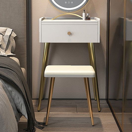 Tavolo da trucco rettangolare Top Vanity - Tavolo da trucco bianco/grigio alto 30,7 "