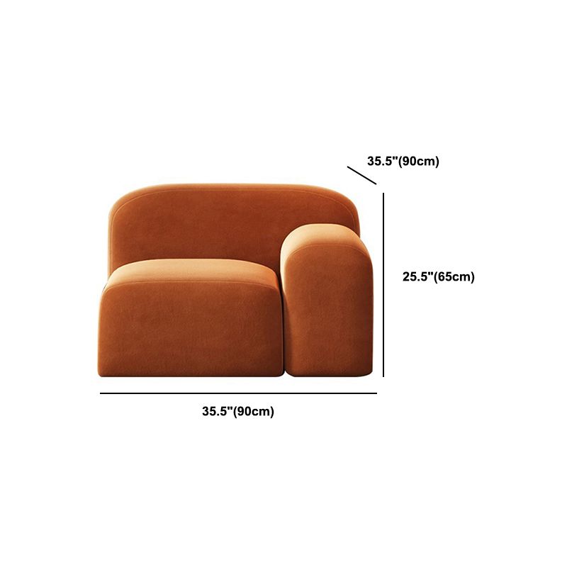 スクエアアームソファコンテンポラリーシンプルなベルベットのオレンジのシンプルなベルベットシート