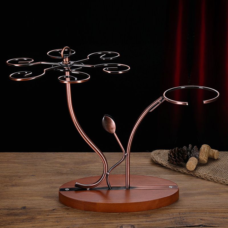 Estante de vidrio de vino de mesa contemporánea