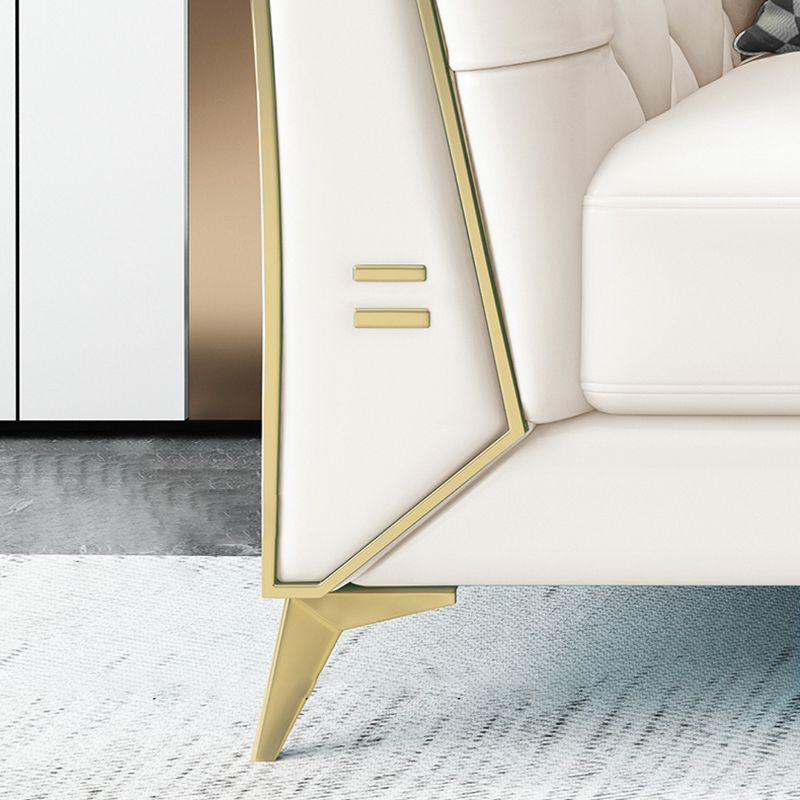 Faux Leather Sofa 28.74" H Tuxedo Arm Sofa with Sewn Pillow Back Clearhalo 'furn' 'furn_sofas' 'Furniture' 'Living Room Furniture' 'Sofa' 'sofas' 1200x1200_bf4d6814-69bc-44f0-9d26-c7bb5e0f5496