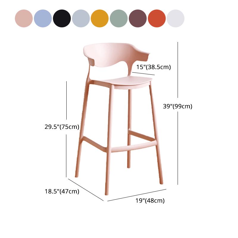 Stackable Plastic Indoor Counter Stools Low Back Scandinavian Bar Stools with Footrest Clearhalo 'Bar Furniture' 'Bar Stools' 'bar_stools' 'furn' 'furn_bar_stools' 'furniture_bar_stools' 'Kitchen & Dining Furniture' 'kitchen&dining_furn' 'kitchen' 'kitchen_furn' Furniture' 1200x1200_bf4f2e1a-1ae3-4cd5-a8b9-4ac6b6a774e2