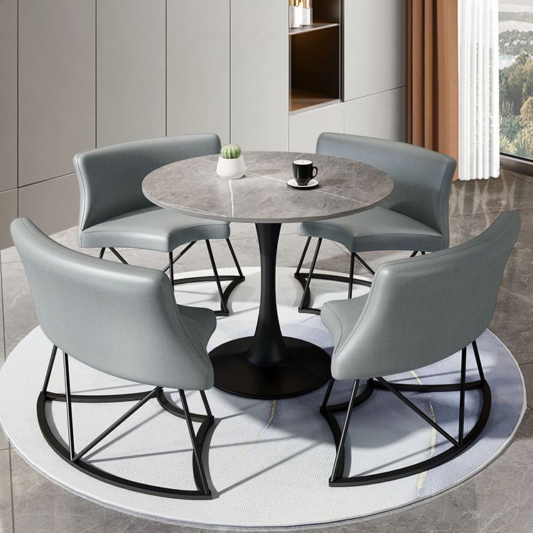 Modern Style Round Dining Table Sintered Stone Table with Tulip Base for Home Clearhalo ' dining_table' 'Dining Tables & Seating' 'Dining Tables' 'furn' 'furn_dining_table' 'Furniture' 'furniture_dining_table' 'Kitchen & Dining Furniture' 'kitchen&dining_furn' 'kitchen' 'kitchen_dining_table' 1200x1200_bf50359c-5796-460d-bc7c-2339fdfcfd67